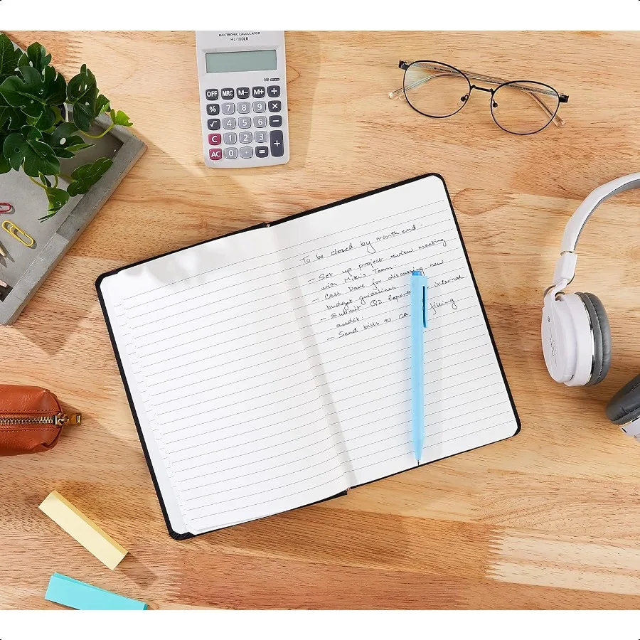 Classic Lined Notebook 240 Pages Hardcover 5 x 8.25Inch Black