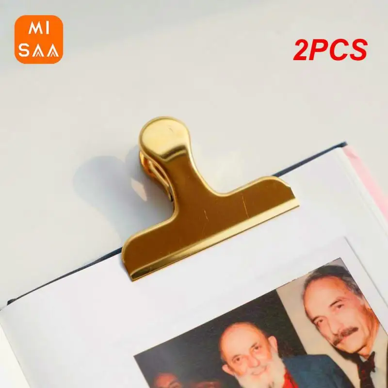 2PCS Paper Folder Rugged And Durable Exquisite And Practical Stainless Steel Independent Packaging Home Storage Bill Folder