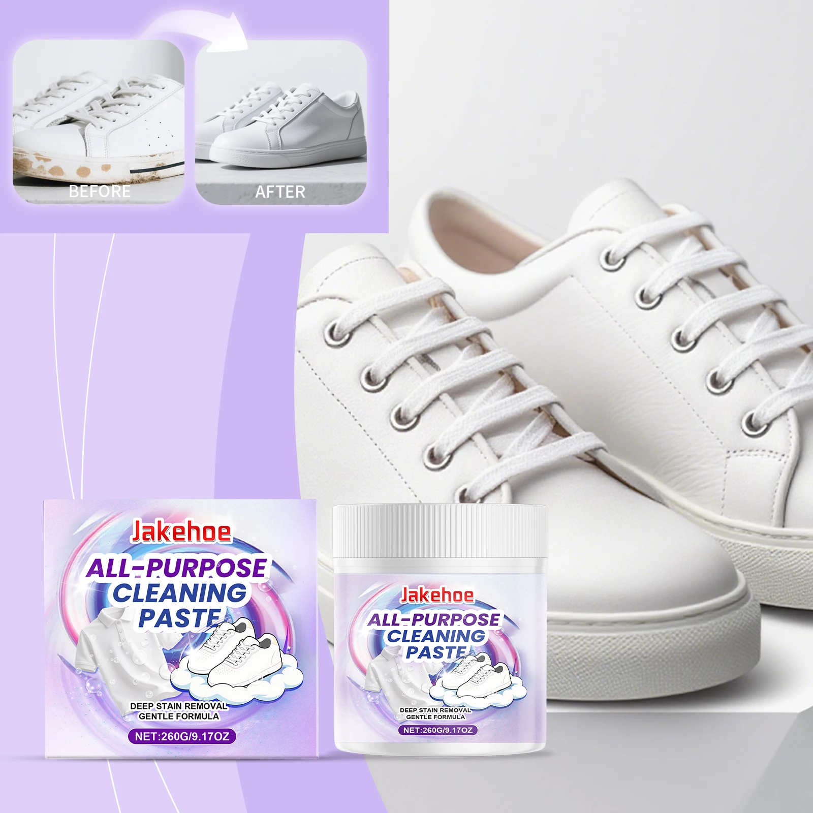 All Purpose Cleaning Paste Decontamination for Clothes Shoes Oil Stain Yellowing Remove Quick Drying House Multi-use Clean Cream