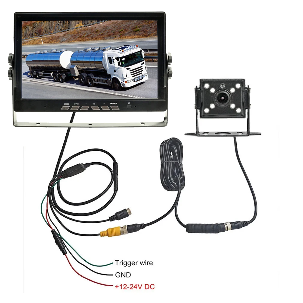 7 インチ TFT 液晶モニター 800X480 2CH スイッチスクリーン 4pin 航空ビデオ/AV 入力車のトラックのバックアップリアビューリバースカメラ用