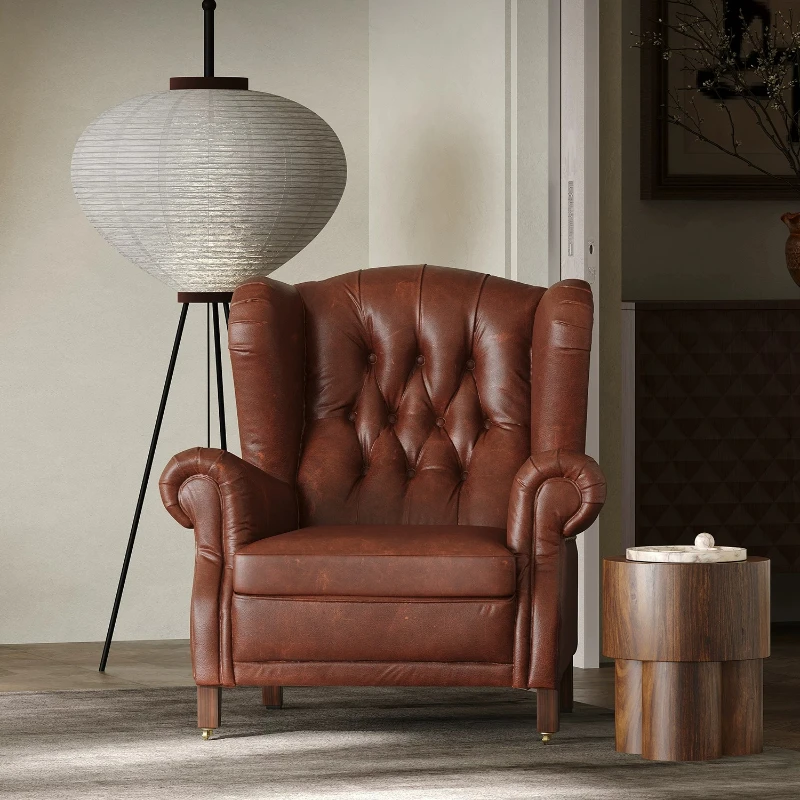 Leisure Godfather Chair Classic Oil Wax Skin Tiger Chair Single Sofa Chair