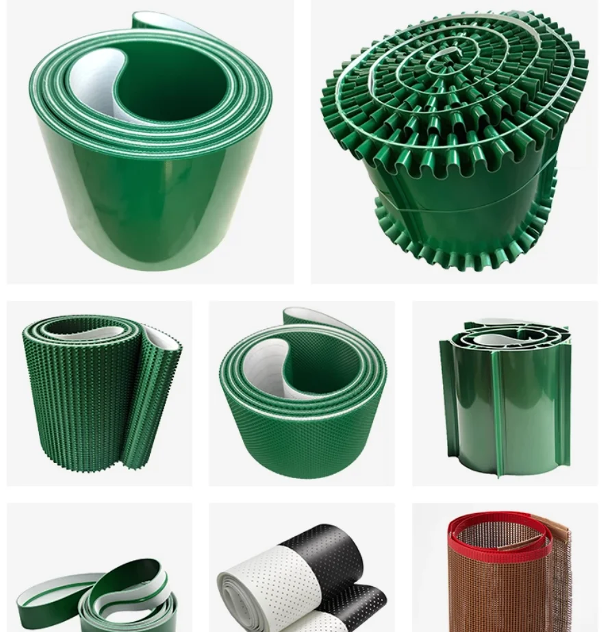 Customized--PVC Green Diamond Pattern Grid Square Conveyor Industrial Belt