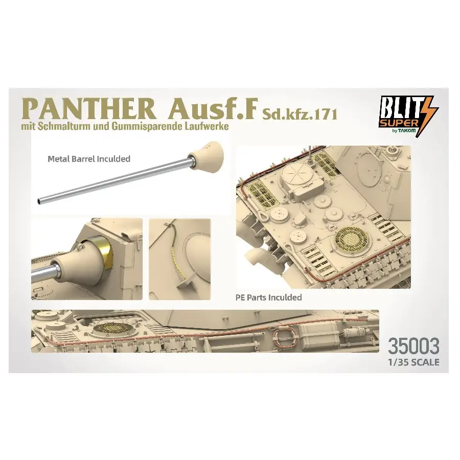 DIY Assemble Panther Ausf.F Schmalturm Sd.Kfz.171 Medium Tank Takom 35003 1/35 Scale Armor Hobby Kit
