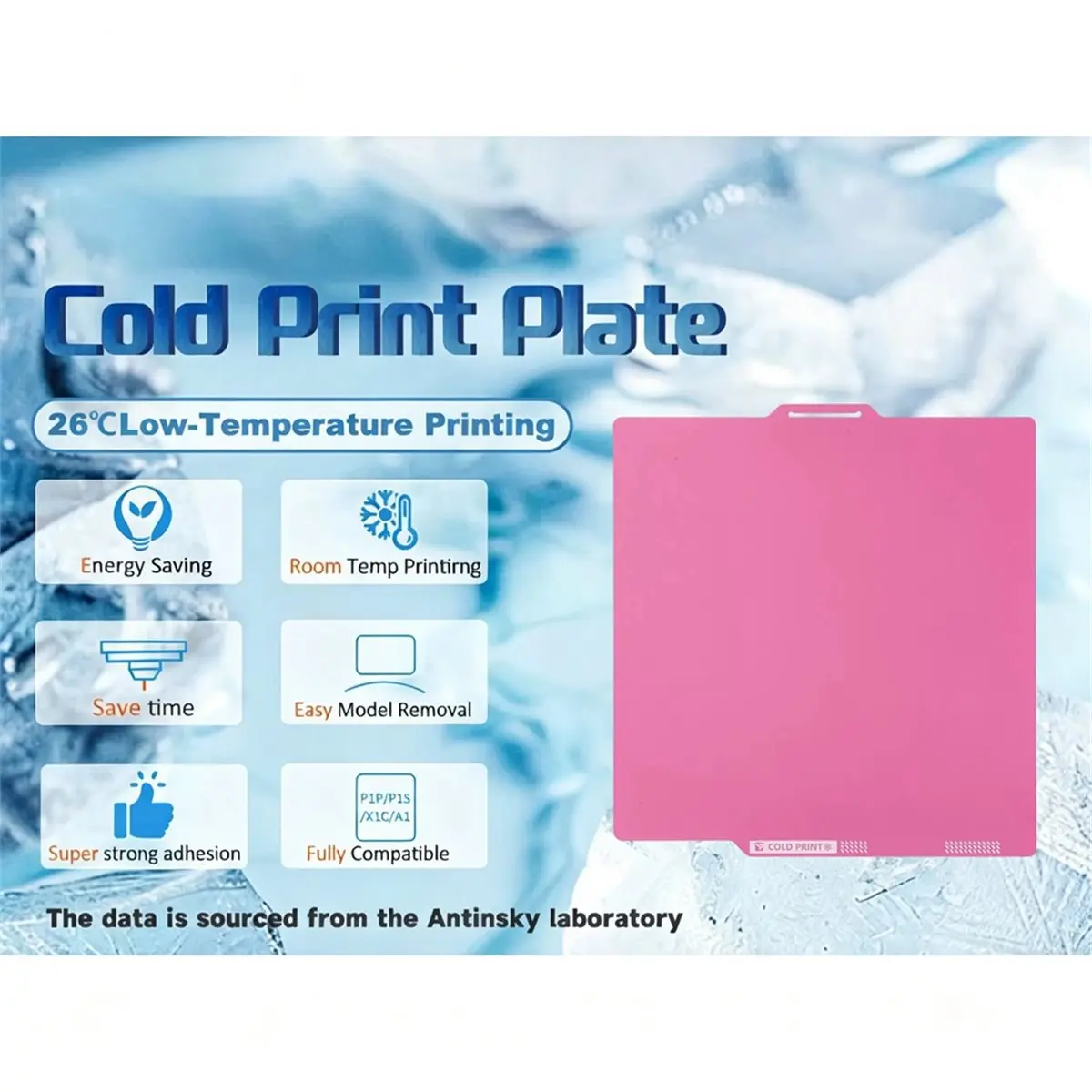 【POPULAR PICK】-PEI Build Cold Plate for X1/P1P/A1 Build Plate Double-Sided Plate Spring Steel Sheet 256x256mm Heat Bed B