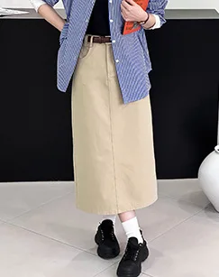 2025 início da primavera cintura alta retro denim saia feminina reta uma palavra saia