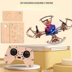 New DIY drone wooden aerial photography quadcopter mini drone 3D DIY building blocks quadcopter DIY educational toys boy Gift