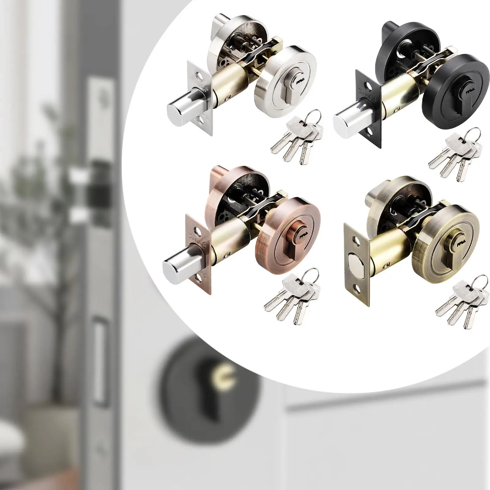 Deadbolt Door Lock Safe Lock Door Knobs for Front Gate Sturdy Entrance Lock