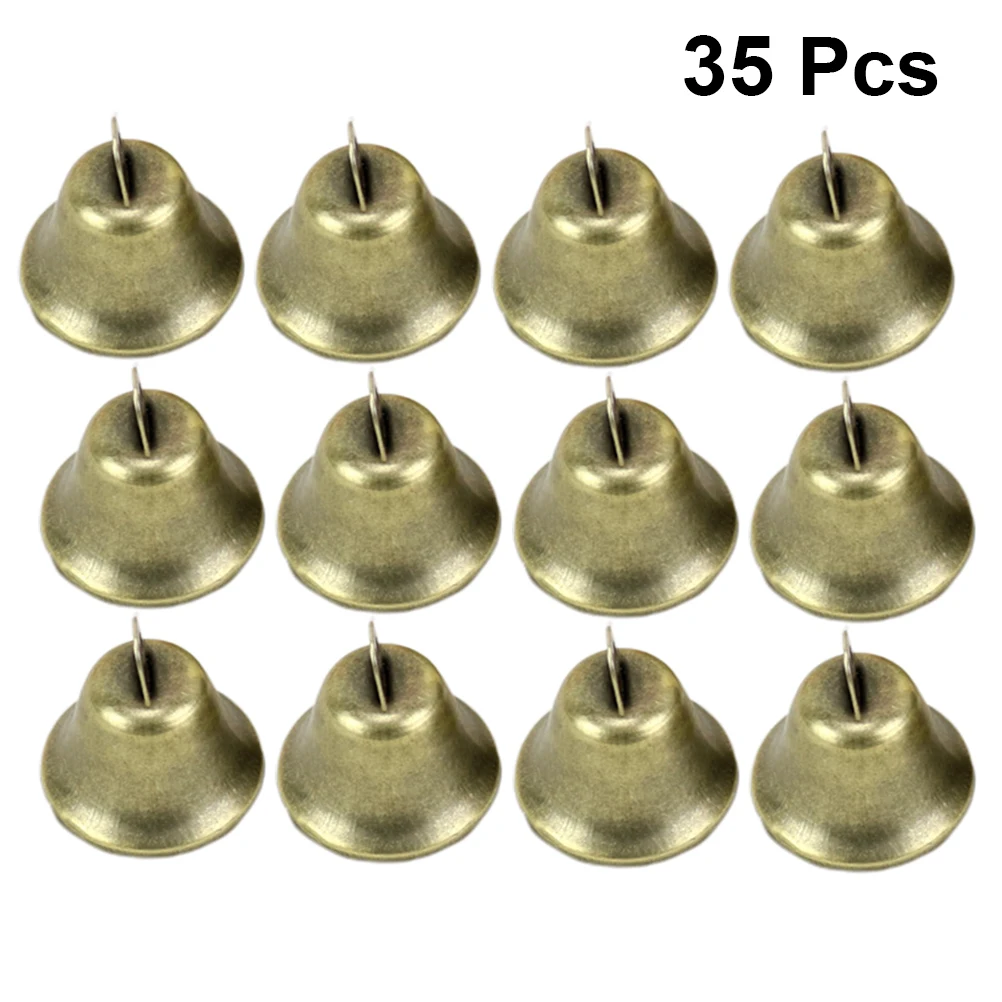 

35pcs Vintage Trumpet Bell Hanging Pendant Christmas Decorative Props Retro Mini Iron Bells For Home Party Decoration Xmas