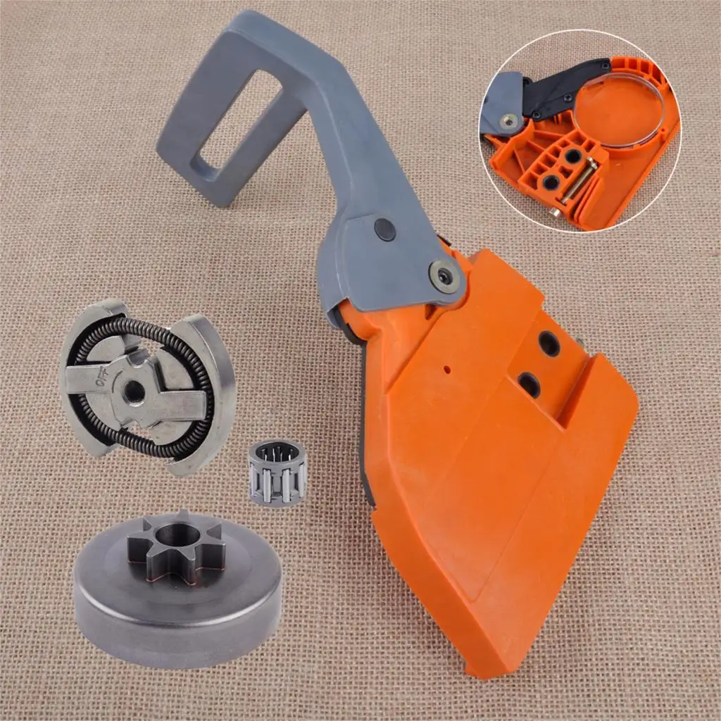 Letaosk-nova Roda Dentada de Embreagem Kit com Alça de Freio e Tambor Compatível com Husqvarna 36 41 136 137 141 e 142.
