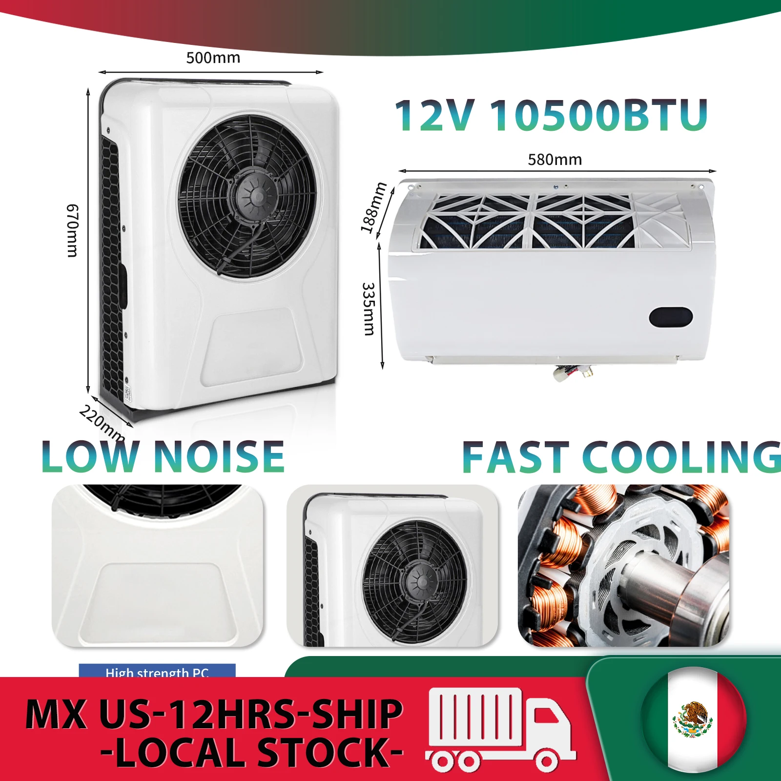 

Treeligo Electric Parking Air Conditioner 12V Refrigeration Cooling Split Air Conditioning For Truck Bus RV Caravan Camper Van