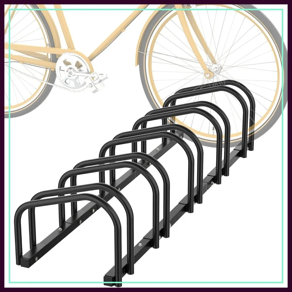 

5 Bike Floor Stand, Parking Rack for Garage, Indoor/Outdoor Storage, 22-28" Wheels, Max Tire Width 2.1"