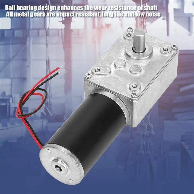 B97A-2X DC 12V Gear Motor High Torsion Speed Reduce Electric Gearbox Motor Reversible Gear Motor 8Mm Shaft (12V 16RPM)