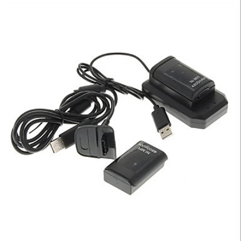 USB Charger for XBOX Controller + 2pcs Rechargeable Battery  power adapter  for XBOX 360 Wireless Controller