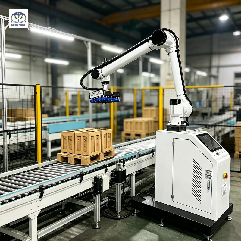 Automatic Low Cost Pick and Place Collaborative Robot Cobot Arm Palletizer for Milk Juice Production Line view 5