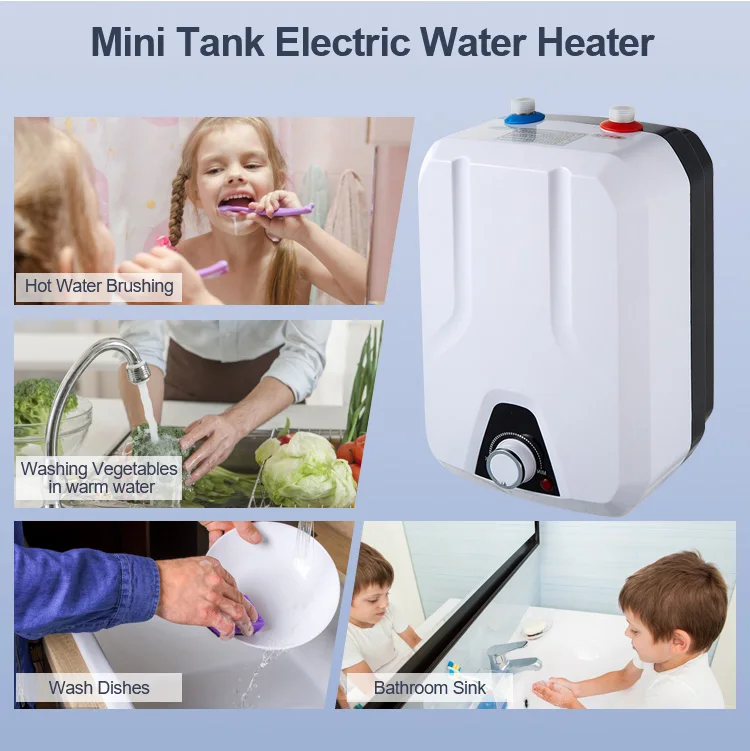 CE Stainless Steel Under Sink Counter with tank  Commercial  6 Liter  1.5kw  Undersink Water Heater