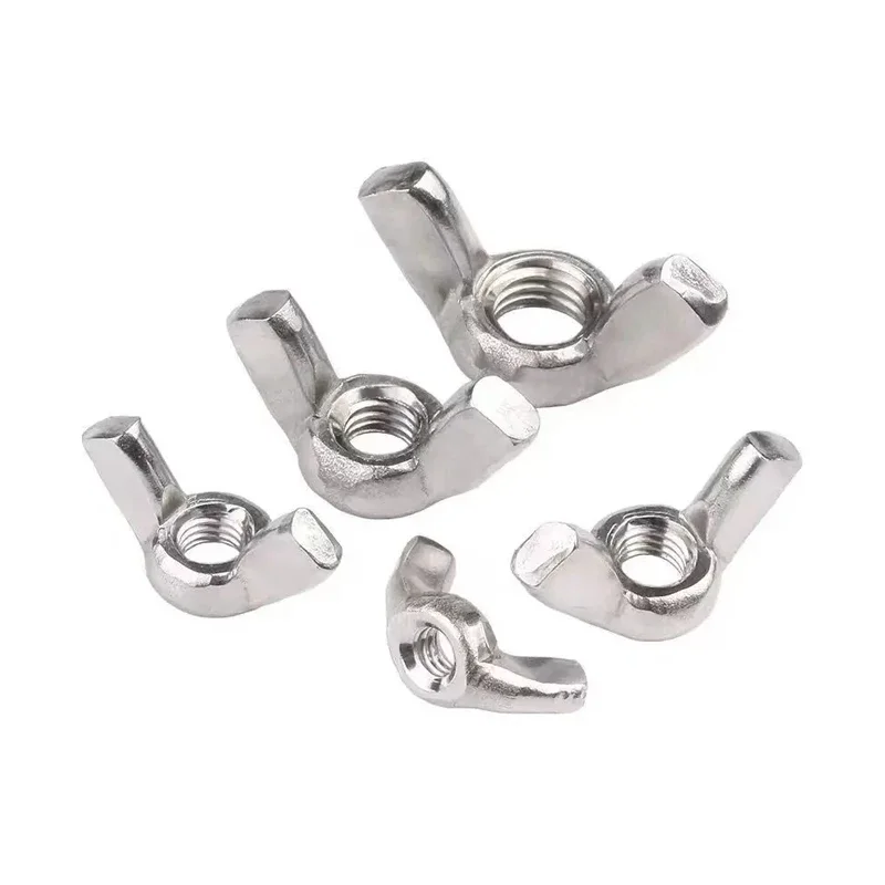 2~10Pcs Wing Nuts M4 M5 M6 M8 304 Stainless Steel Butterfly Nut, Hand Twist Tighten Hardware Nuts Butterfly Assorted