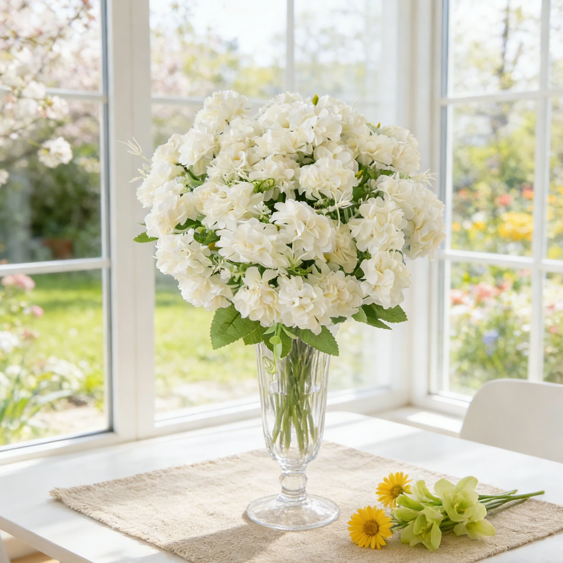 Artificial Flower 5 Fork Bunch Silk Carnation Lucky Ball Simulation Brial Bouquet Garden Yard Home Room Dress Landscape Diy Gift