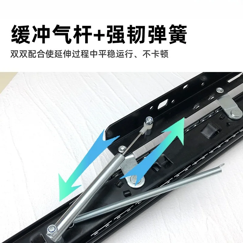 Concealed Lifting Table Slide Rail Heavy‑Duty Buffer Telescopic Guide Rail For Pull‑Out Widening Desktop Book Table Furniture