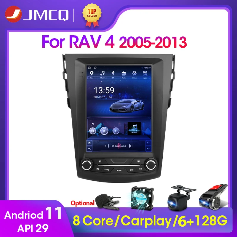 JMCQ 2 Din Android 11 Car Radio Multimedia Video Player For Toyota RAV4 RAV 4 2005 - 2013 4G Carplay Stereo 2 din