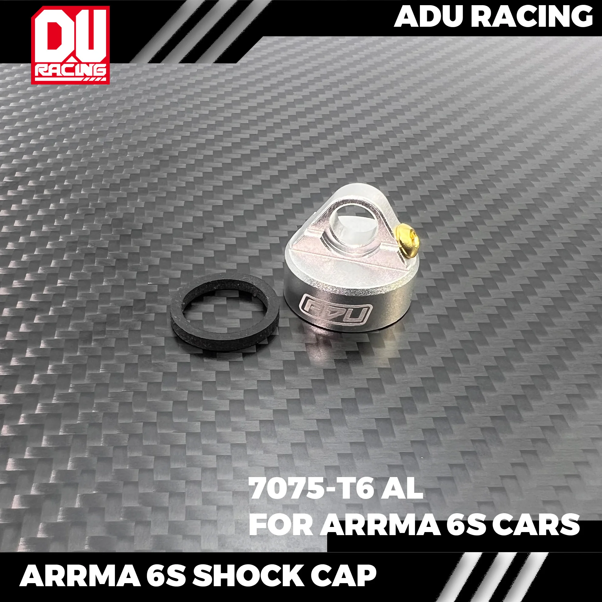 ADU Racing CNC 7075-T6 AL SHOCK CAP PER AUTO ARRMA 6S EXB E RTR