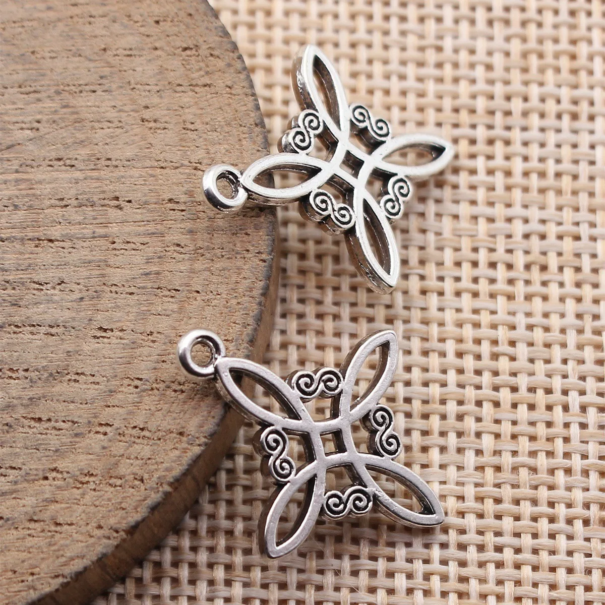 Celtic Witch Knot Charms Interlace Talisman Pendants Mini Small Irish Amulet For Earrings DIY Craft For