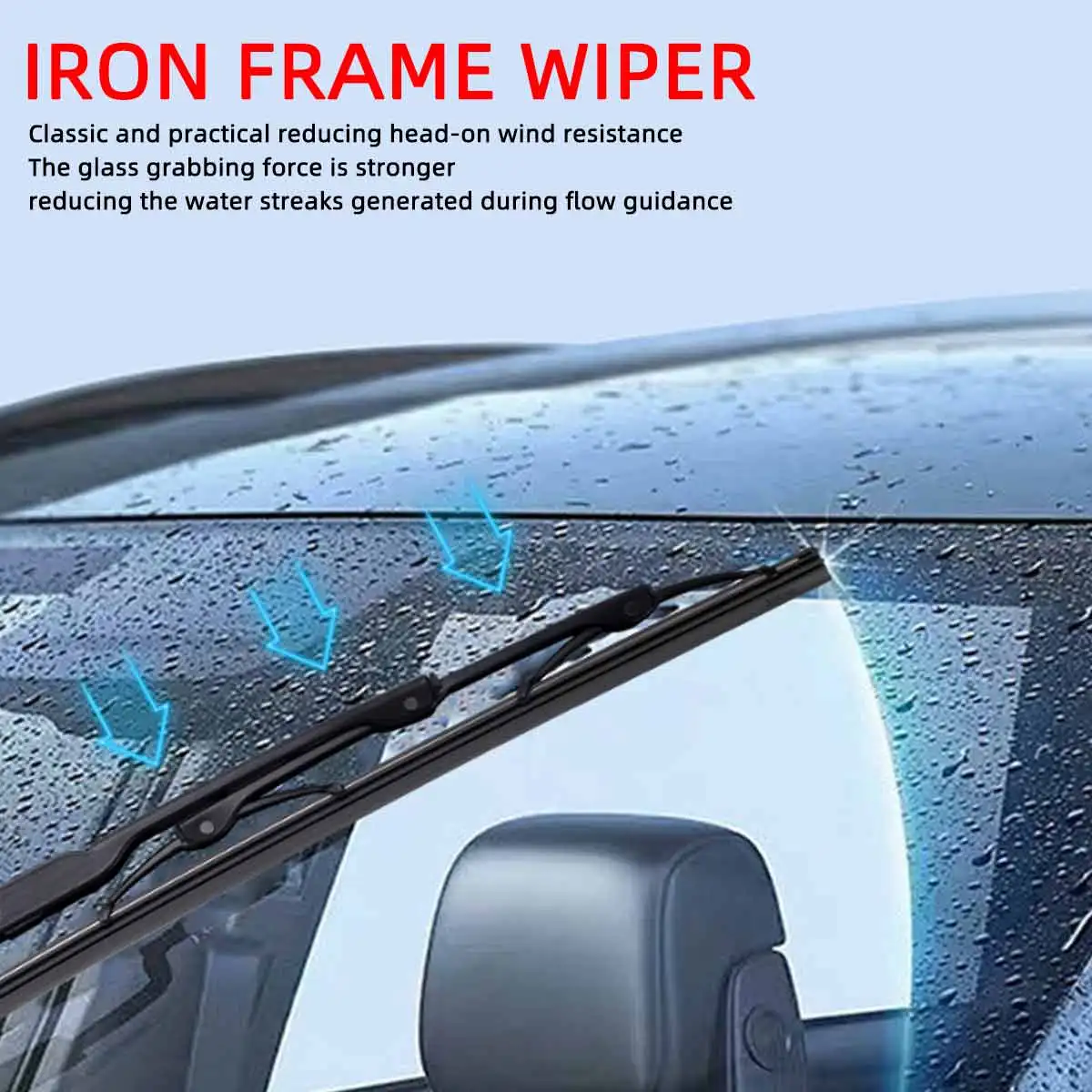 PINMOAP Universal U/J Hook 9mm Car Bone Wiper Blade Car Windshield Mute Iron Frame Wiper Blade 14