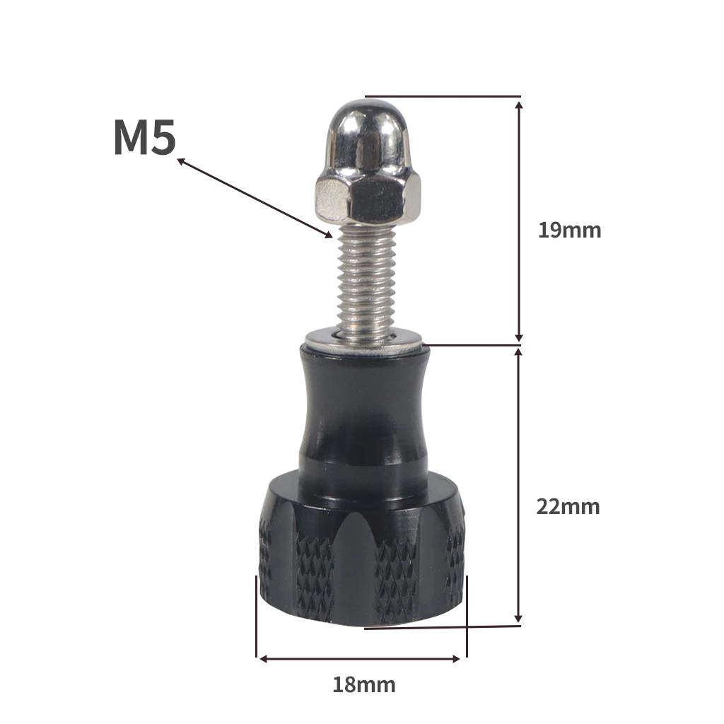 10 Stück Aluminium-Daumenknopf-Schrauben für GoPro-Zubehör, Einbeinstativ, Haltegriff, Stick-Montage, M5, kurze lange Stativ-Adapterschraube – Detail 18