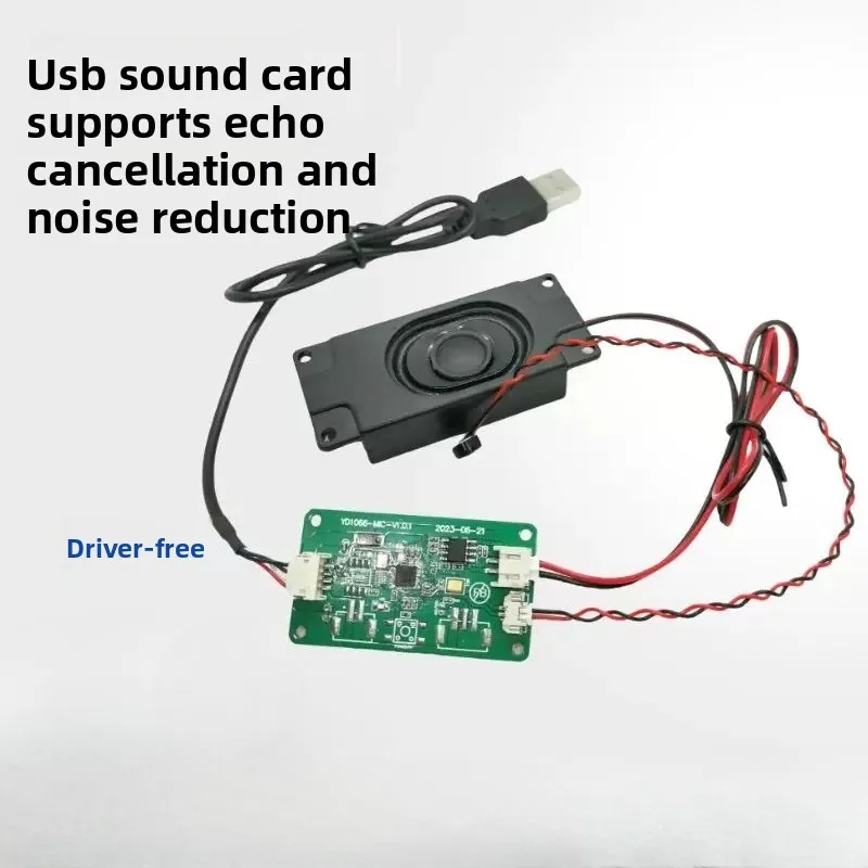 USB Sound Card with Echo Cancellation, Compatible 3B/4B/5B Linux Android Windows System