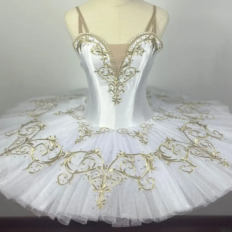 White Ballet Variations Paquita Performance Dress Adult and Children Professional Edition Open Button Tutu Skirt