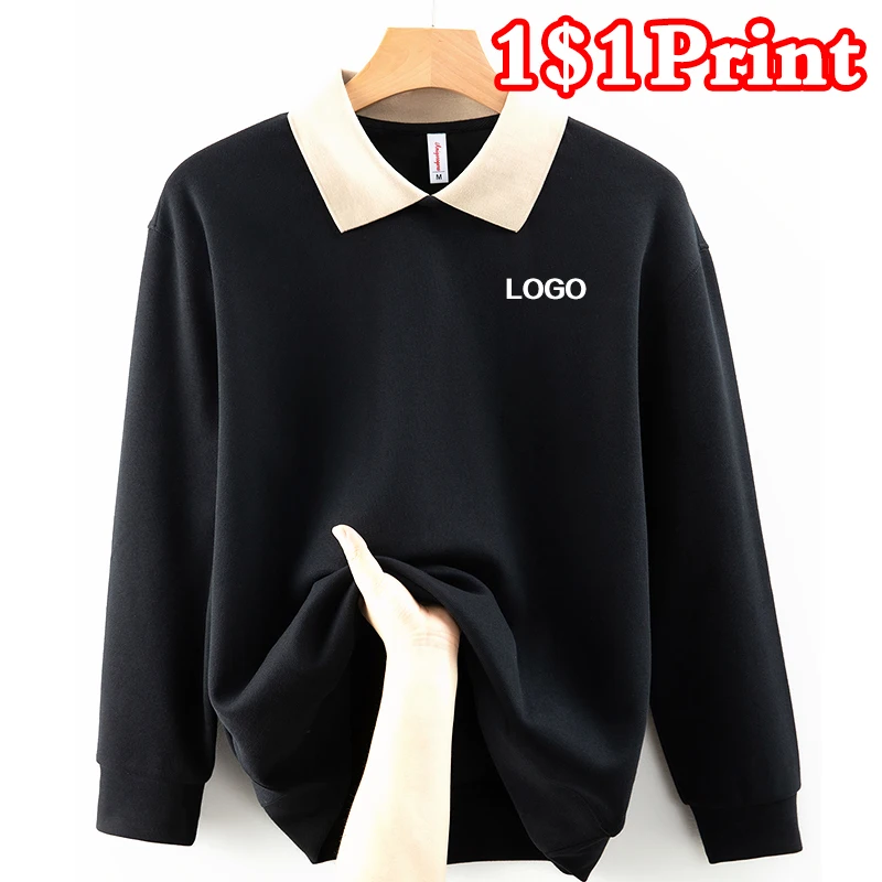 سترة بغطاء للرأس بياقة جديدة وشعار مطبوع مخصص لكل من الرجال والنساء بأكمام طويلة وملابس العمل ومطرزة بالقميص الثقافي