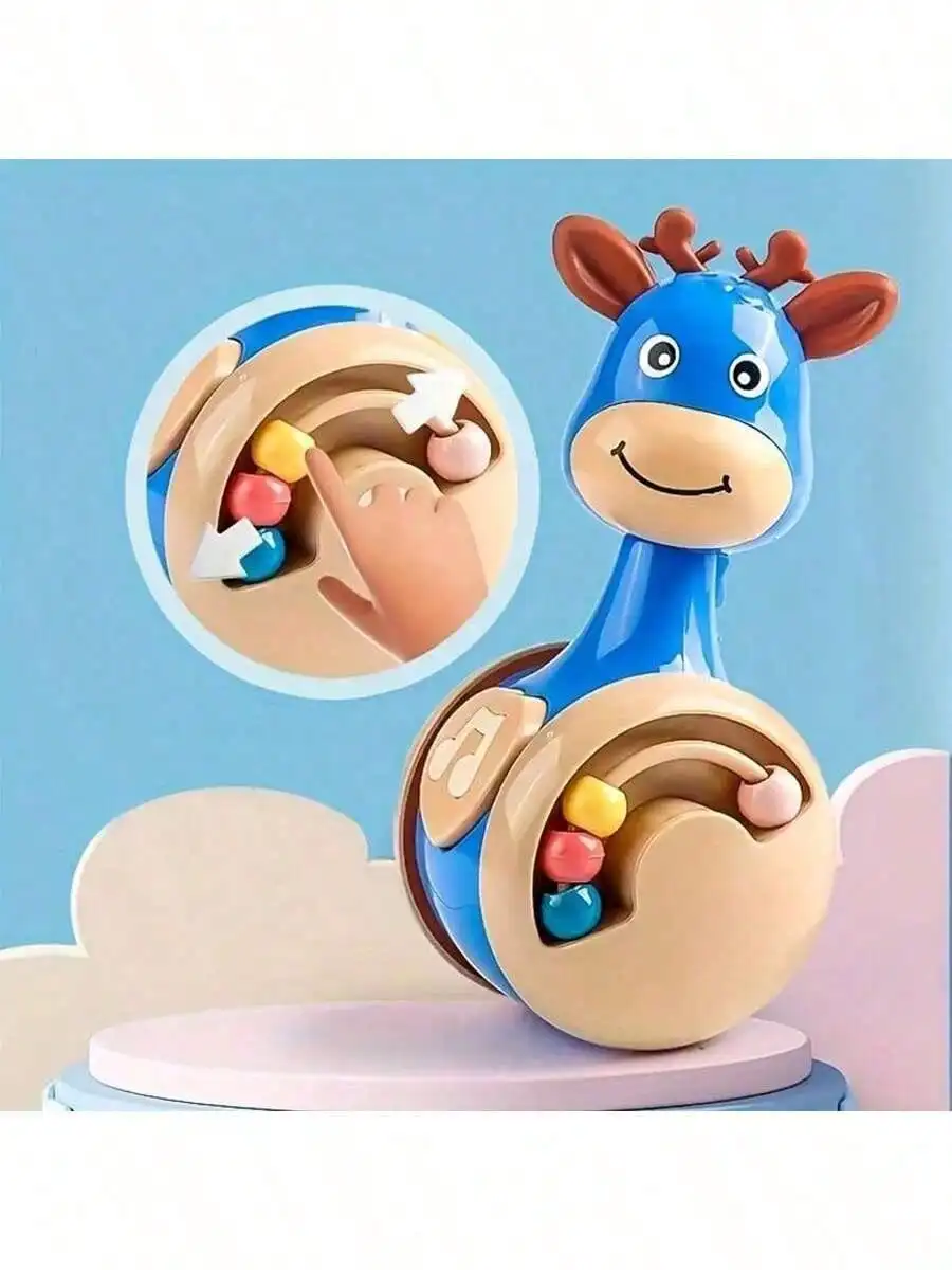 Safari Sensory Beat Drum - 5-in-1 Baby Music Toy with Chewable Silicone Edges & Animal Sound Buttons | Montessori Crawling Guide