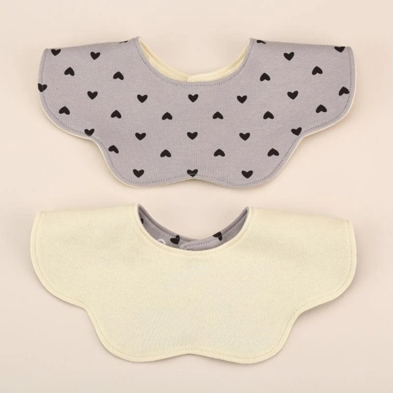 J15U Babador bebê dupla face algodão Soft 360 pétalas Design Pano adorável reversível para arrotar