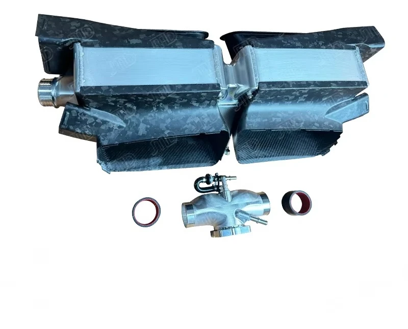 Universal High Performance Intercooler Upgrade Kit, Modular Design (Includes Carbon Shield & CNC T-Pipe) High Flow Design