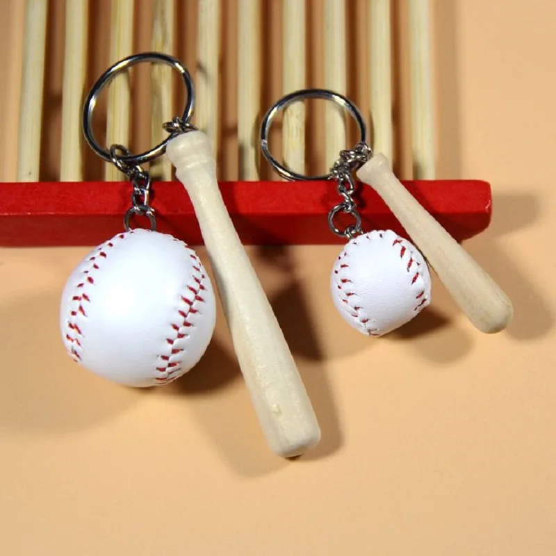 Creative Baseball Keychain Bag Pendant Simulation Baseball Pendant Mini Jewelry Toy Key Chain