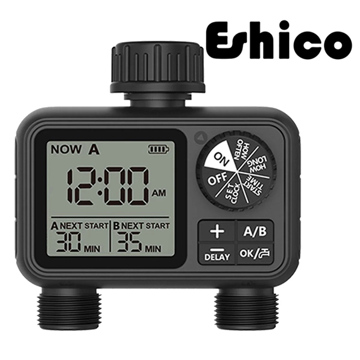 【セール中】Eshico HCT-M06 最新 2 コンセントデジタル水タイマー A/B ゾーン独立プログラマ制御調整可能なスプリンクラー簡単なインストール