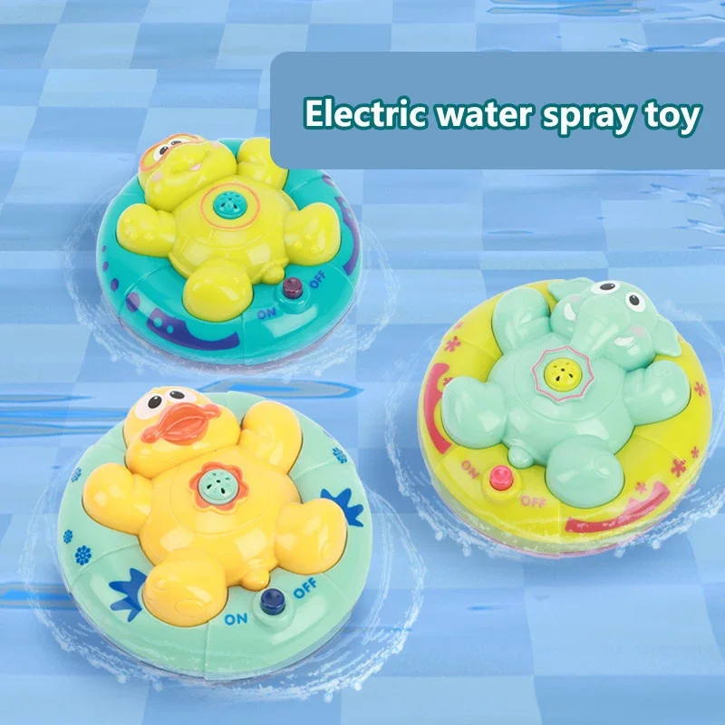 Spray Water Baby Bath Toys pompa dell'acqua Spray elettronico giocattolo galleggiante ruota con fontana galleggiante vasca da bagno doccia giocattolo da bagno