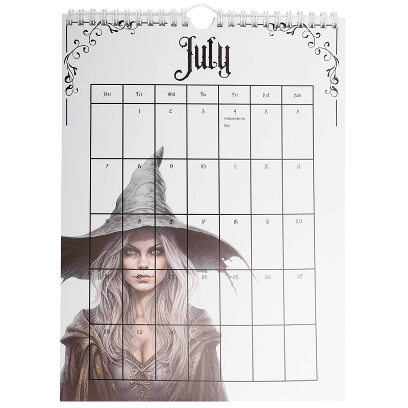 Witchy Goth 2025 Calendar Digital Pagan 2025 Monthly Planner Letter Size Gothic Monthly Calendar