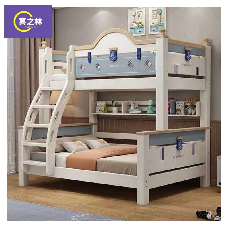 Children's bed boys and girls high and low bunk two layers mother and child cherry wood solid wood 2