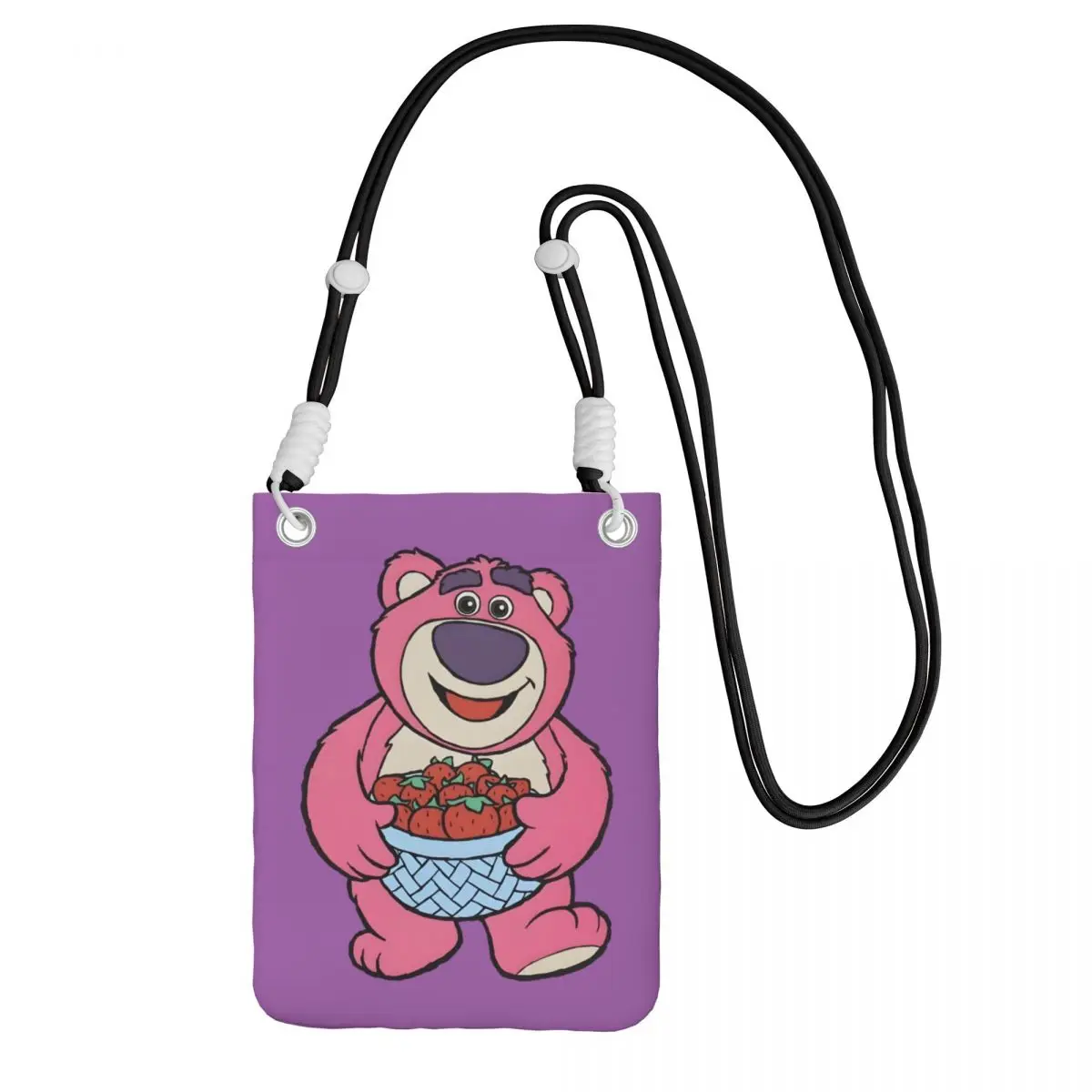 

Custom Lotso Mobile Phone Bag Cycling Camping Women Men Strawberry Bear Cartoon Small Crossbody Purse Smart Phone Wallet Strap