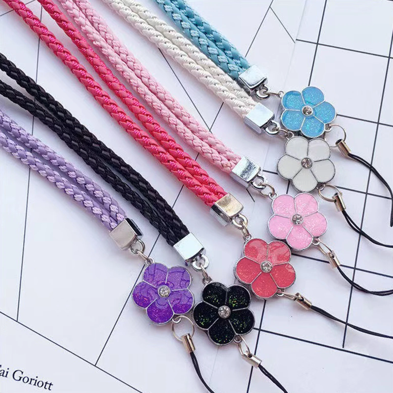 Fashion Creative Leather Woven Hand Rope Mobile Phone Universal Lanyard Wrist Strap Short Rope Bracelet Jewelry Pendant image 4