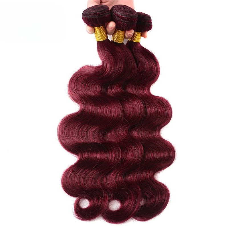 12A Grade 1/2/3PCS 99j Body Wave Human Hair Bundles 100g/PC Double Weft Hair Extensions Brazilian Virgin Hair Full End