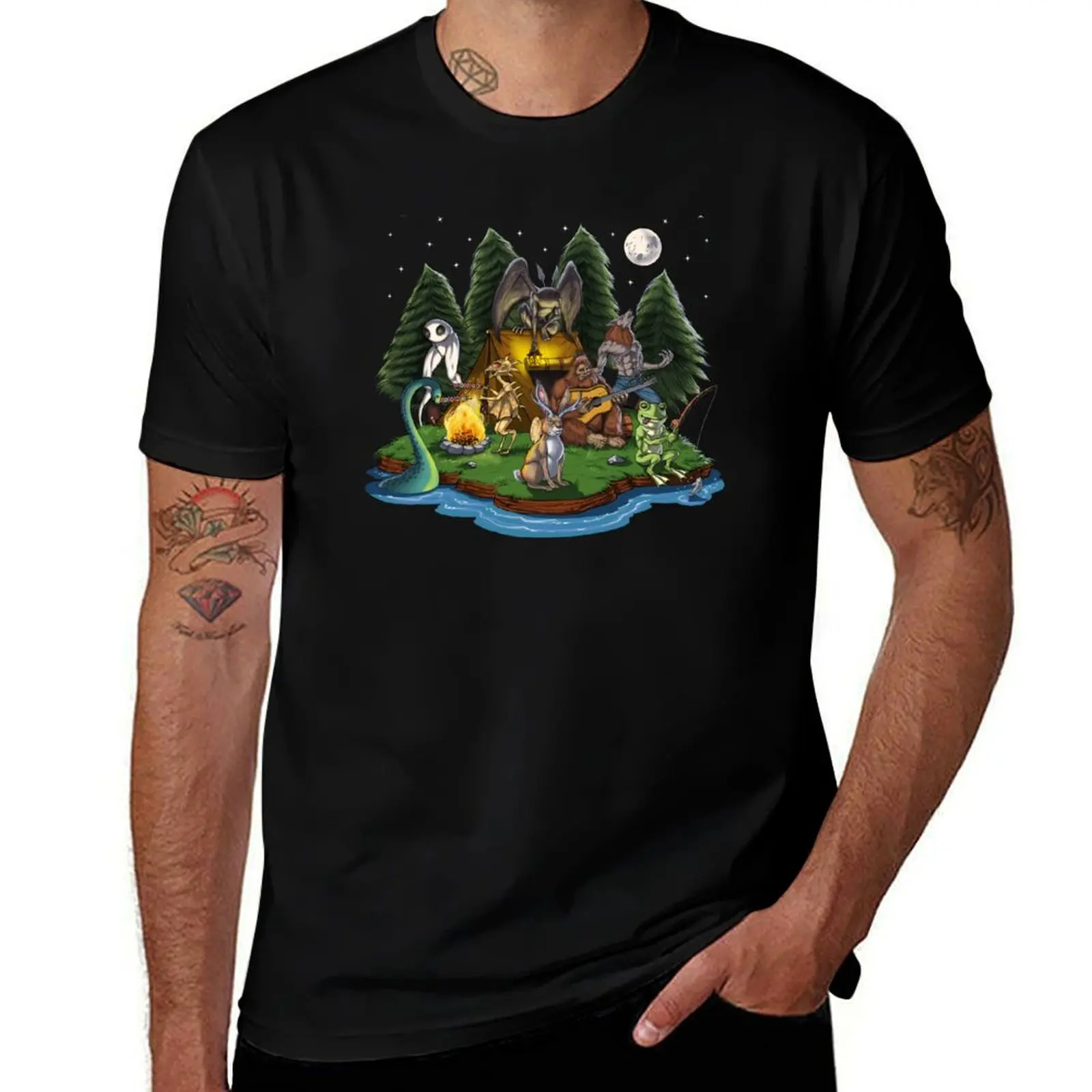 

Cryptozoology Cryptids Camping T-Shirt man t shirt designer man t shirts for men t shirts for man graphic tees T-Shirt