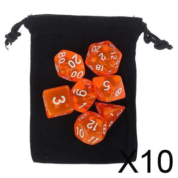 

Набор цифровых многогранных игральных костей 10x7 шт. для ролевых настольных игр для подростков