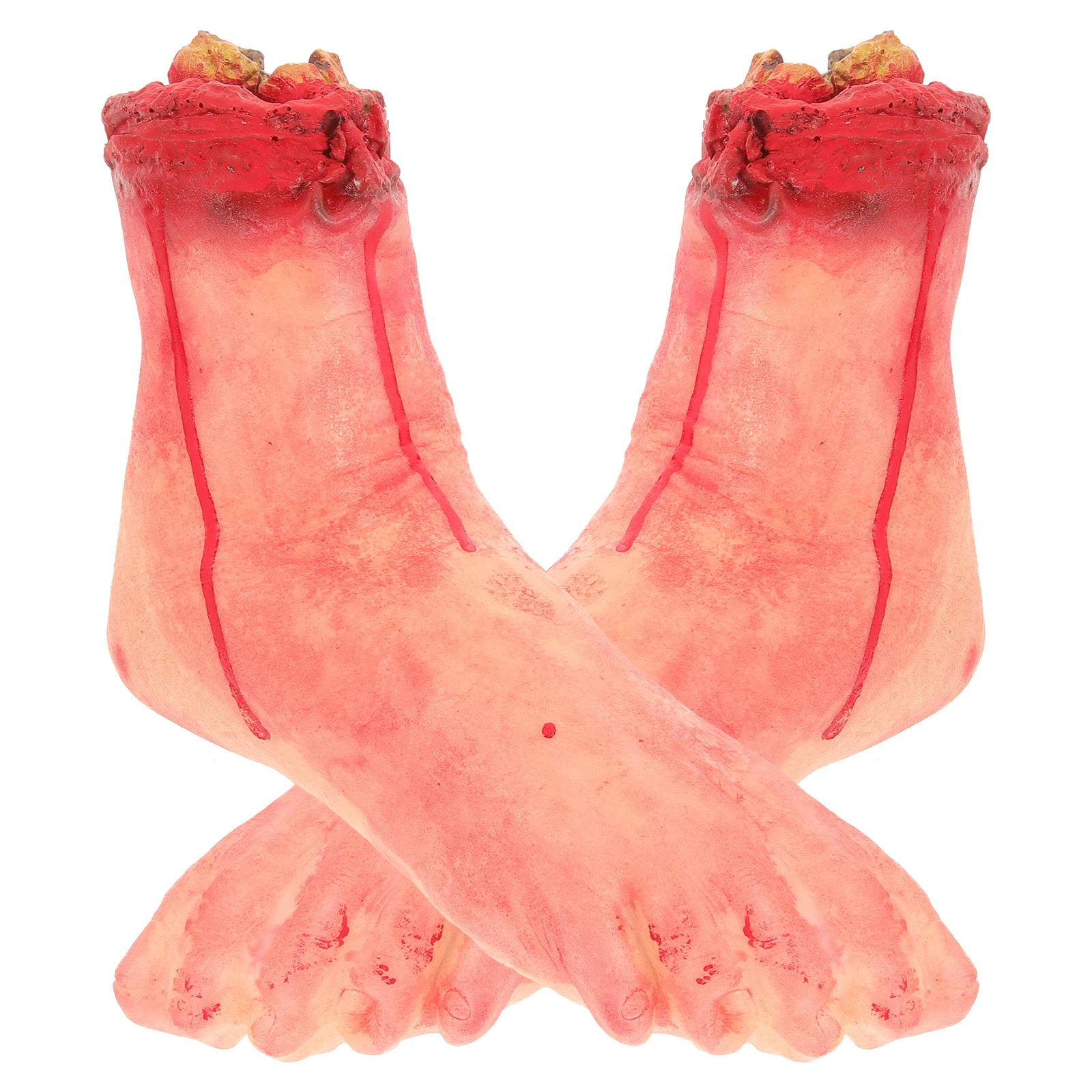

2 pcs Simulated Broken Feet Prop Fake Child Halloween Horror Costume Decoration Scary severed feet bloody realistic zombie party