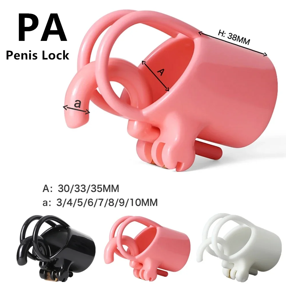 

3 Colors 3D Print PA Puncture Resin Cock Cage Male Chastity Cage With Stealth Penis Lock Cock Ring Chastity Belt for Adult Games