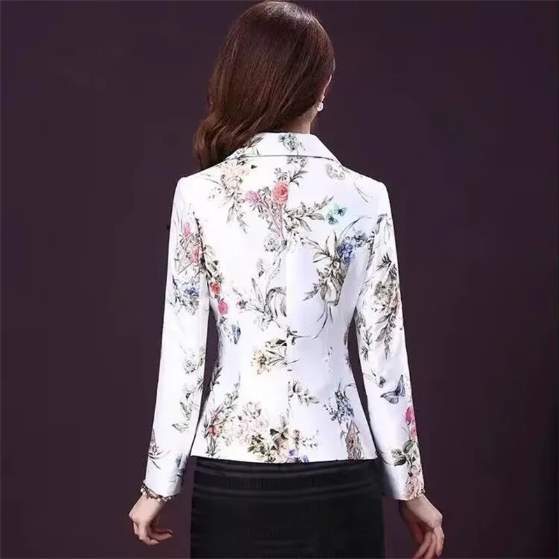 2026 Spring Suit Jacket Women\'s Summer New Temperament Ladies Korean Version One-Button Jacquard Slim Short Top Women Blazer Ele