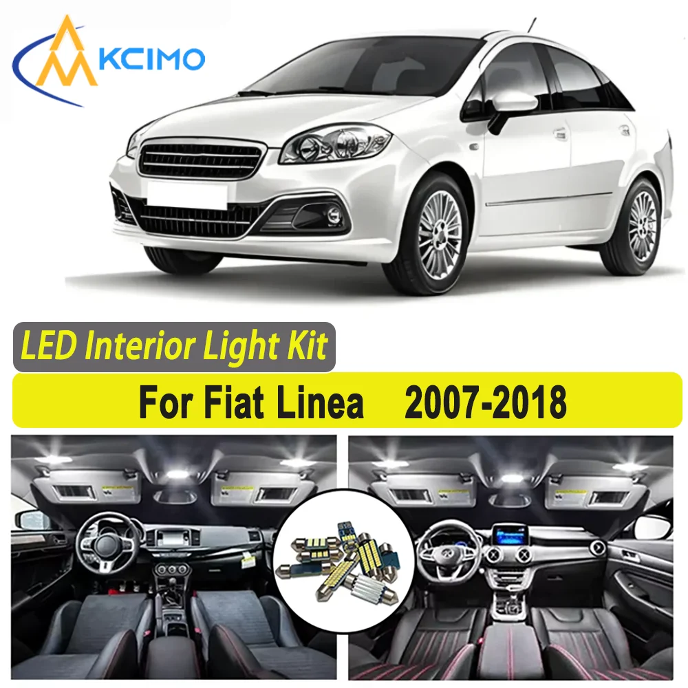 

Kcimo LED For Fiat Linea 2007- 2012 2013 2014 2015 2016 2017 2018 Premium Bright LED Interior Dome Map Trunk Light Kit Car Led
