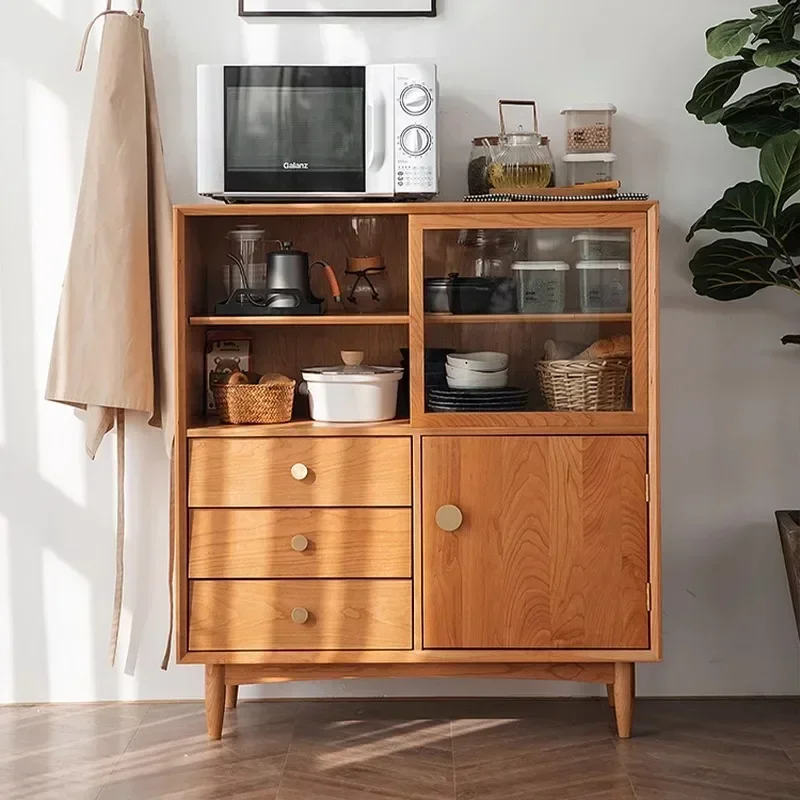 Japanese side cabinet Glass locker Restaurant tea cabinet Cupboard side cabinet