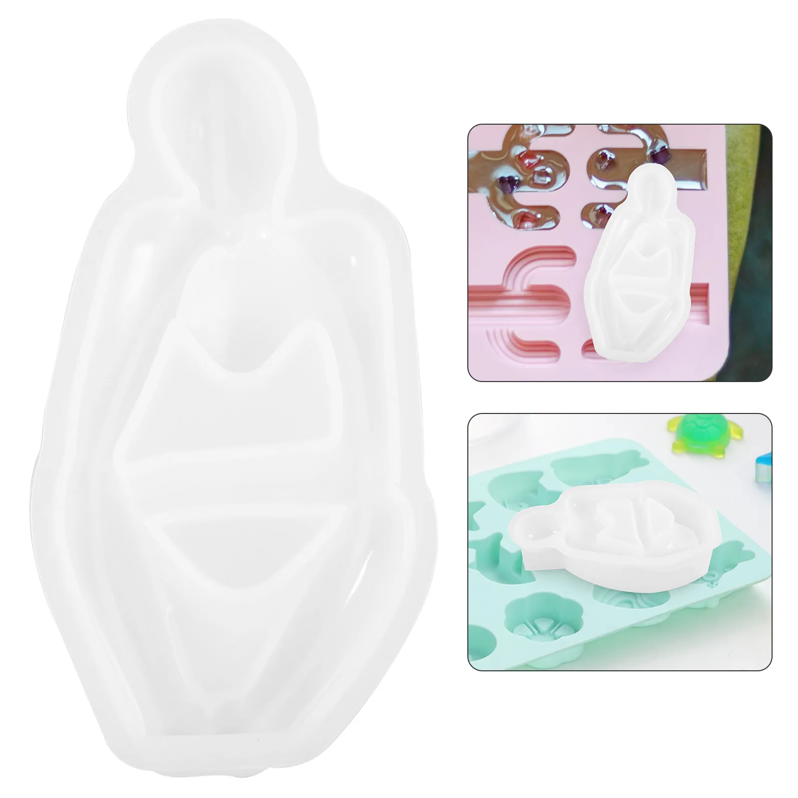 Thinker Shape Silicone Mold for DIY Making Soap Resin Crafts Flexible Reusable Tear-Resistant Smooth Demoulding