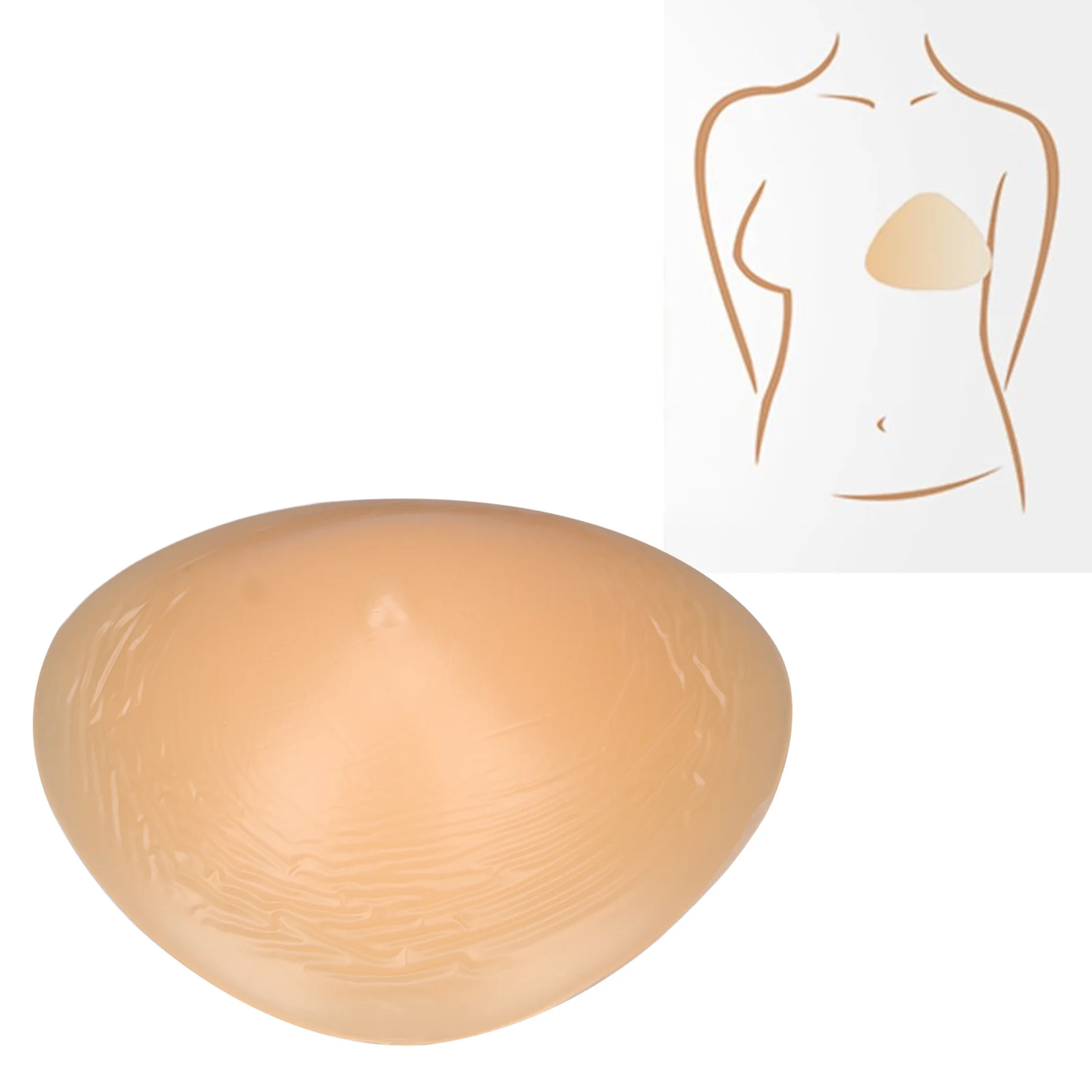 Beha Pad Inserts Zachte Siliconen Driehoekige Concave Bodem Prothetische Borst voor Post Mastectomie Prothetische Borst Inserts